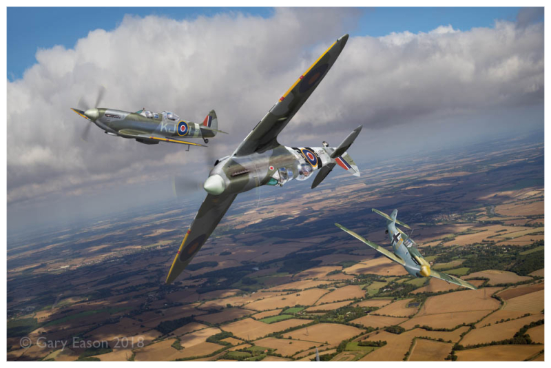 Spitfire TR9s and Buchon fighter